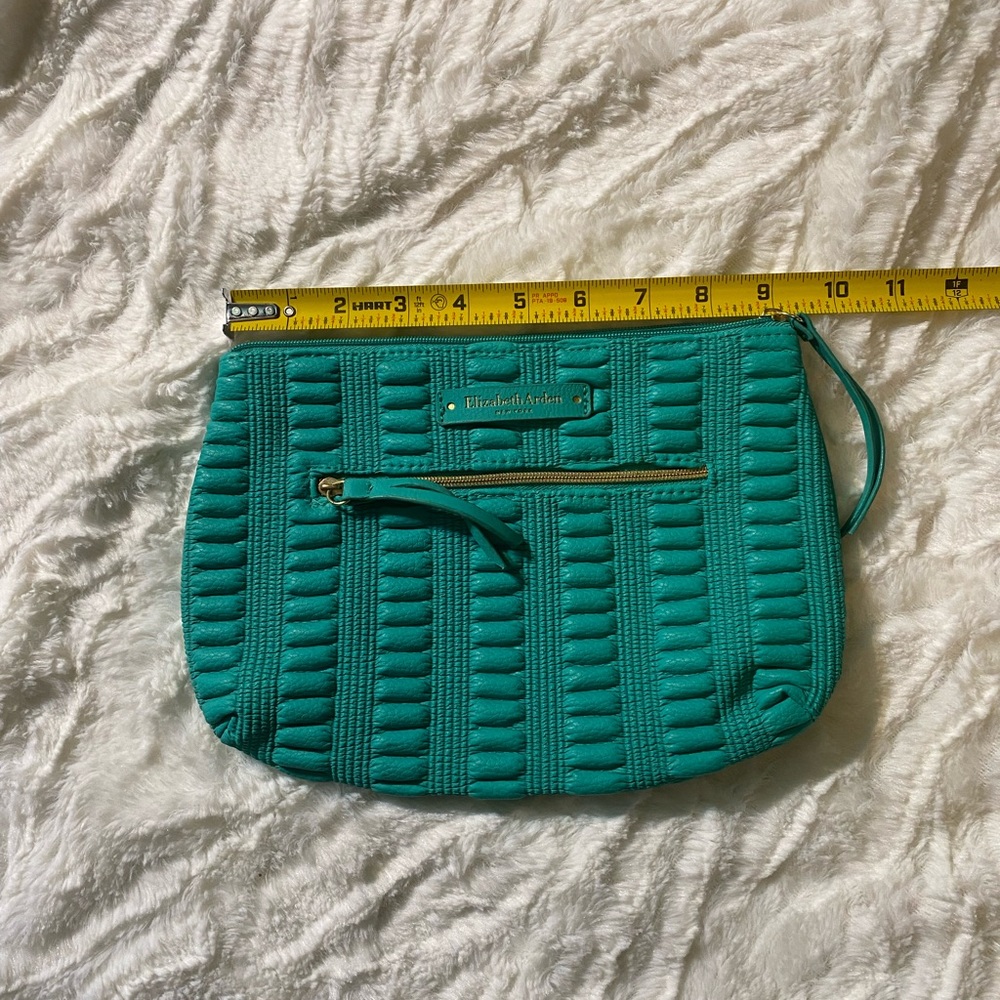 Elizabeth Arden Teal Zippered Cosmetic Makeup Bag - Picture 5 of 6